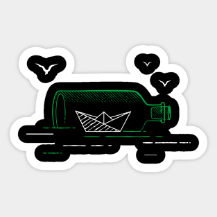 paper ship Sticker